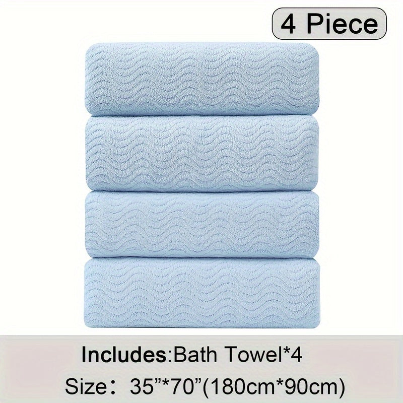 Oversized Bath Towels Set Ultra Soft Thick Fluffy Towel Highly Absorbent Quick Dry Bathroom Towel For Bathroom Hotel Home Essentials Microfiber Bath Towel Set Perfect Bathroom Supplies