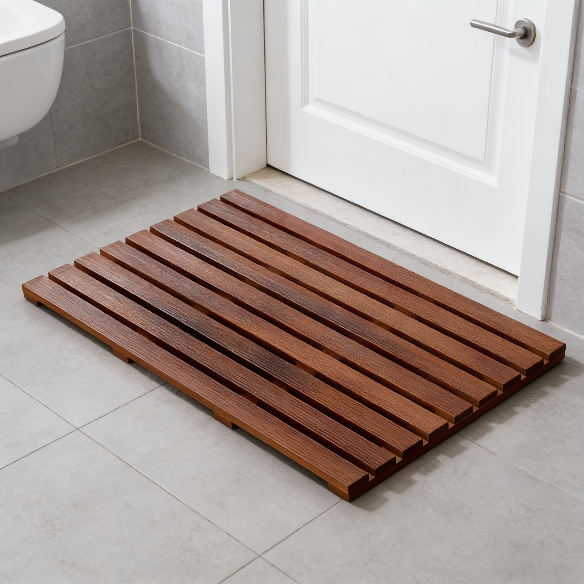 Natural Teak Shower Mat, Non-Slip Bath Mat for Indoor Outdoor, 21\