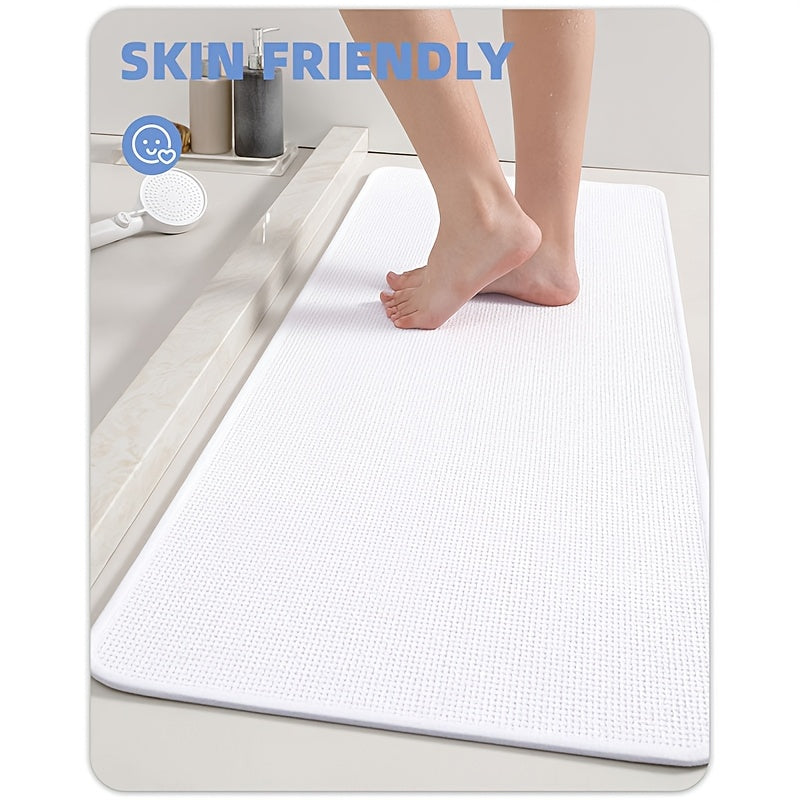 1pc, Anti-slip Absorbent Bath Mat, Bathroom Carpet, Quick-drying Anti-slip Floor Mat, Machine Washable Fade-resistant Comfortable Carpet, Suitable for Shower Room, Bathroom, Bathtub, Hotel Bathroom, Room Decoration, Home Decoration, Father's Day Gift