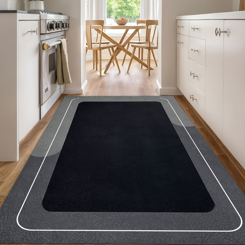 1pc Absorbent Quick-drying Anti-slip Diatom Mud Mud Carpet, Durable PVC Leather Mat for Easy Care, So That You Have A Comfortable And Clean Environment In The Balcony, Bedroom, Kitchen