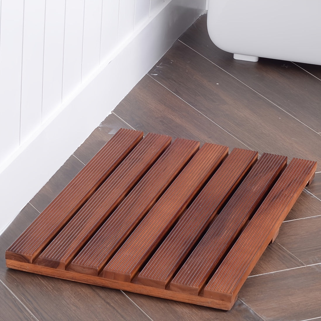 Natural Teak Shower Mat, Non-Slip Bath Mat for Indoor Outdoor, 21\