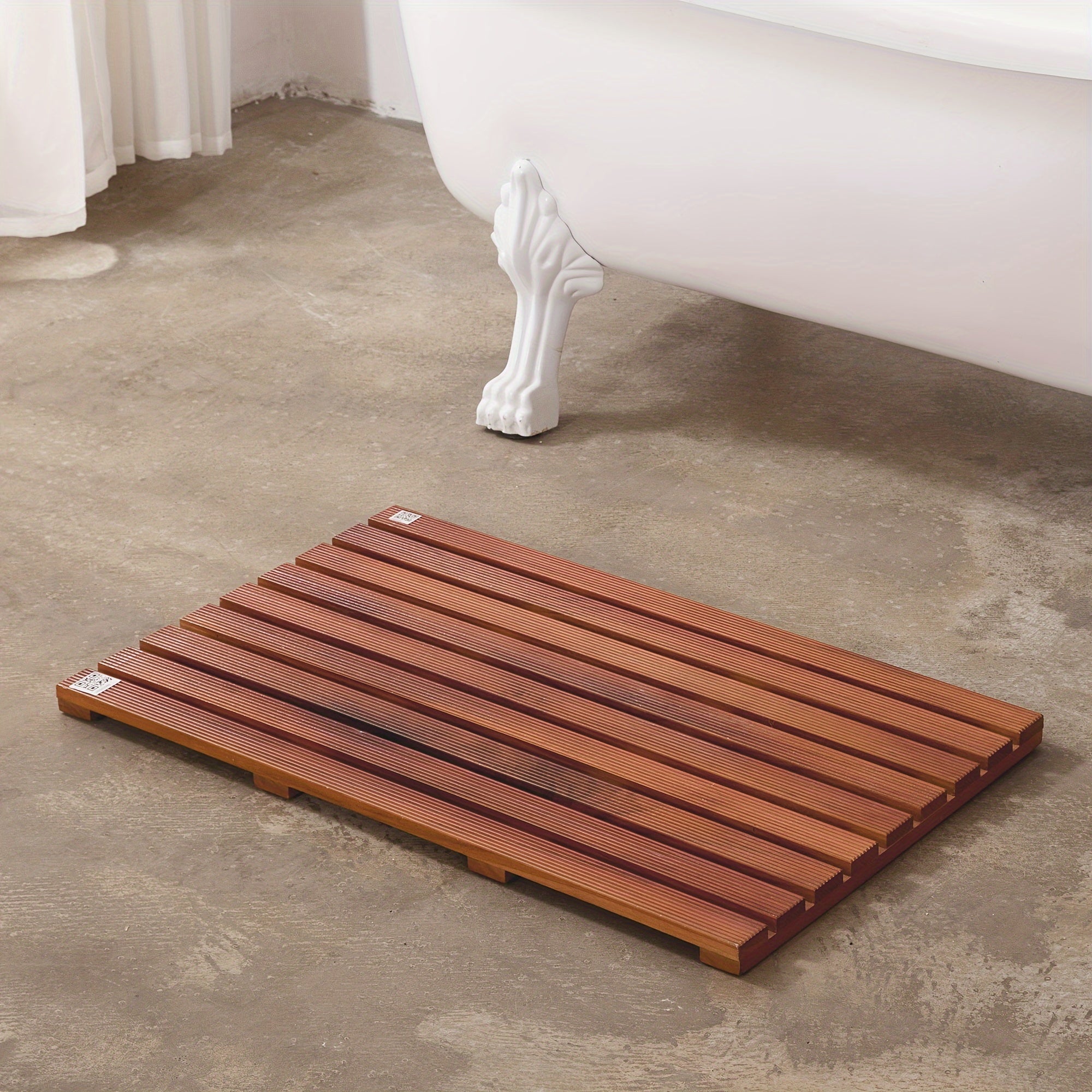 Natural Teak Shower Mat, Non-Slip Bath Mat for Indoor Outdoor, 21\