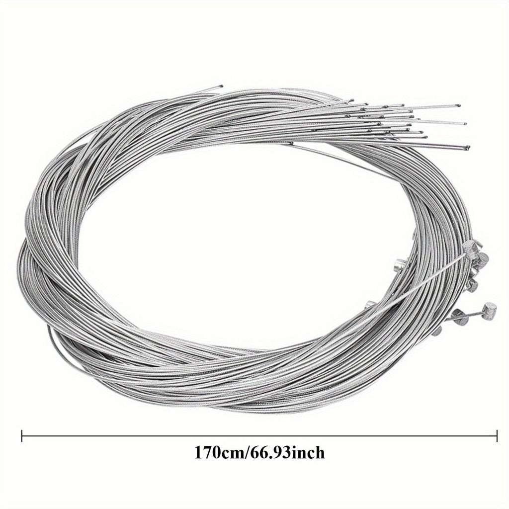 5pcs MTB Bicycle Brake Cable Set, Lead Core Inner Wire, Durable Silvery Bicycle Speed Line, with Fixed Gear Shifter for MTB and Road Bikes, The Cables Are Sturdy And Smooth for a Seamless Operation.
