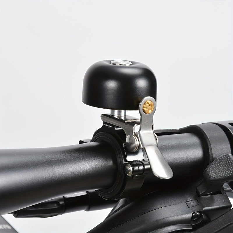 ZOYOSPORTS Vintage-Style Anti-Theft Bicycle Bell - Adjustable Aluminum Alloy Thumb Bell with Secure Mounting Bracket, Black Cycling Safety Device for Mountain Bikes, Bike Accessories, Durable Metal Construction