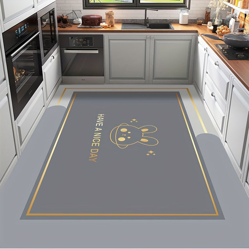1pc Absorbent Quick-drying Anti-slip Diatom Mud Mud Carpet, Durable PVC Leather Mat for Easy Care, So That You Have A Comfortable And Clean Environment In The Balcony, Bedroom, Kitchen