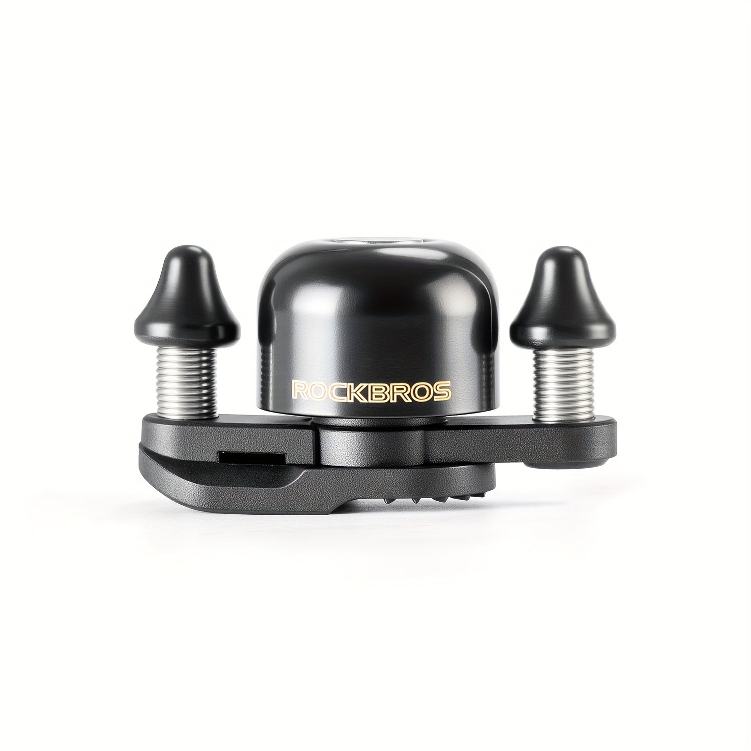 ROCKBROS Mini Cycling Road Bike Bell - Dual Bell Hammers Design, Black Copper Finish, Ergonomic Handlebar Mount for Enhanced Safety & Control, Cycling Accessories, Bike Handlebar Accessory, Sleek Metallic Bell, Durable Construction