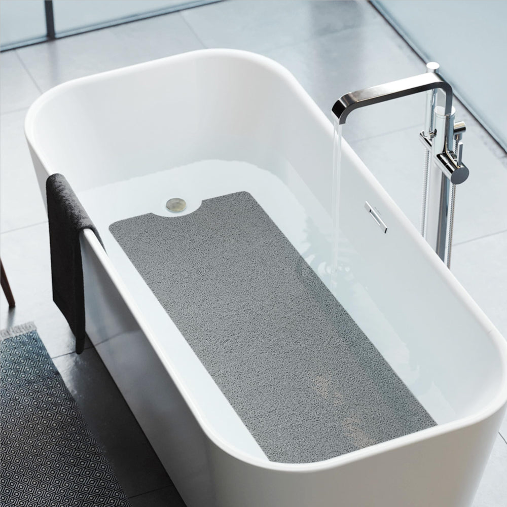 Gray Textured Non Slip Bath Mat Shower Mats for Inside Shower Anti Slip Bathtub Mats for Bathroom PVC Foot Scrubber Loofah Bath Mats for Shower Quick Drying Shower Stall Mats for Wet Areas Floor Home Kitchen Hotel