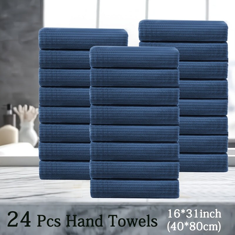24pcs Premium Hand Towel Set, Ultra Soft Light Beige-Friendly Microfiber Towel Set, Highly Absorbent Quick Dry Hand\u002FFace Towel for Bathroom Hotel And Kitchen Towel-Home Essentials And Accessories