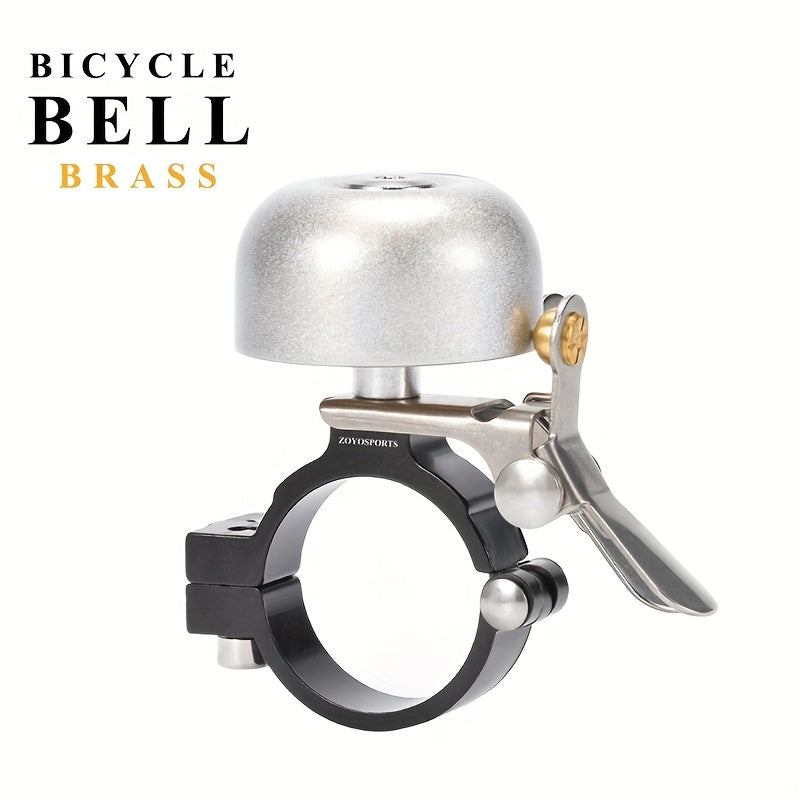 ZOYOSPORTS Vintage-Style Anti-Theft Bicycle Bell - Adjustable Aluminum Alloy Thumb Bell with Secure Mounting Bracket, Black Cycling Safety Device for Mountain Bikes, Bike Accessories, Durable Metal Construction