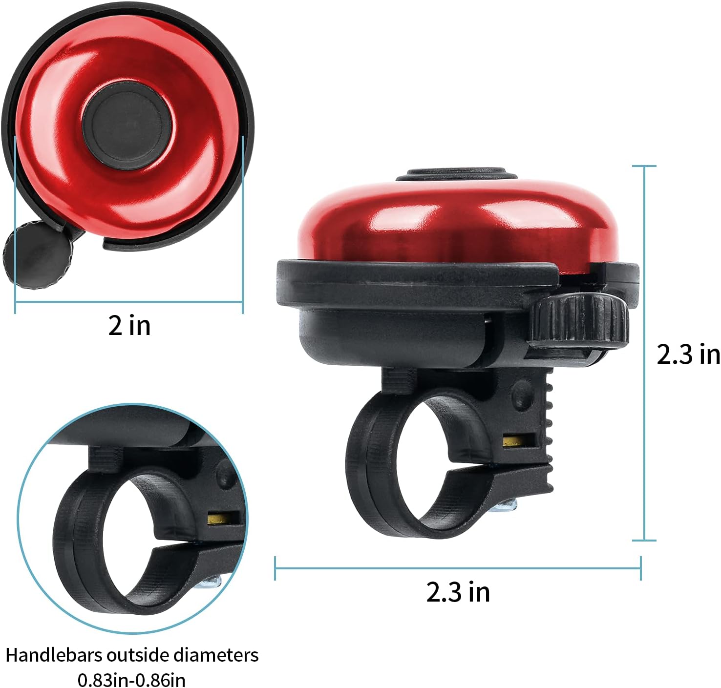 Classic Bike Bell, Aluminum Bicycle Bell, Loud Crisp Clear Sound Bicycle Bike Bell for Adults Kids