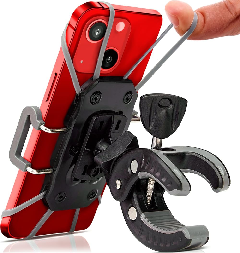 CAW.CAR Accessories Metal Bike & Motorcycle Phone Mount - The Only Unbreakable Handlebar Holder for iPhone, Samsung or Any Other Smartphone. +100 to Safeness & Comfort