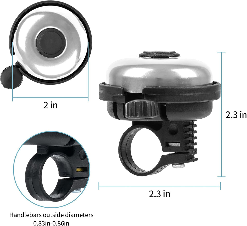 Classic Bike Bell, Aluminum Bicycle Bell, Loud Crisp Clear Sound Bicycle Bike Bell for Adults Kids