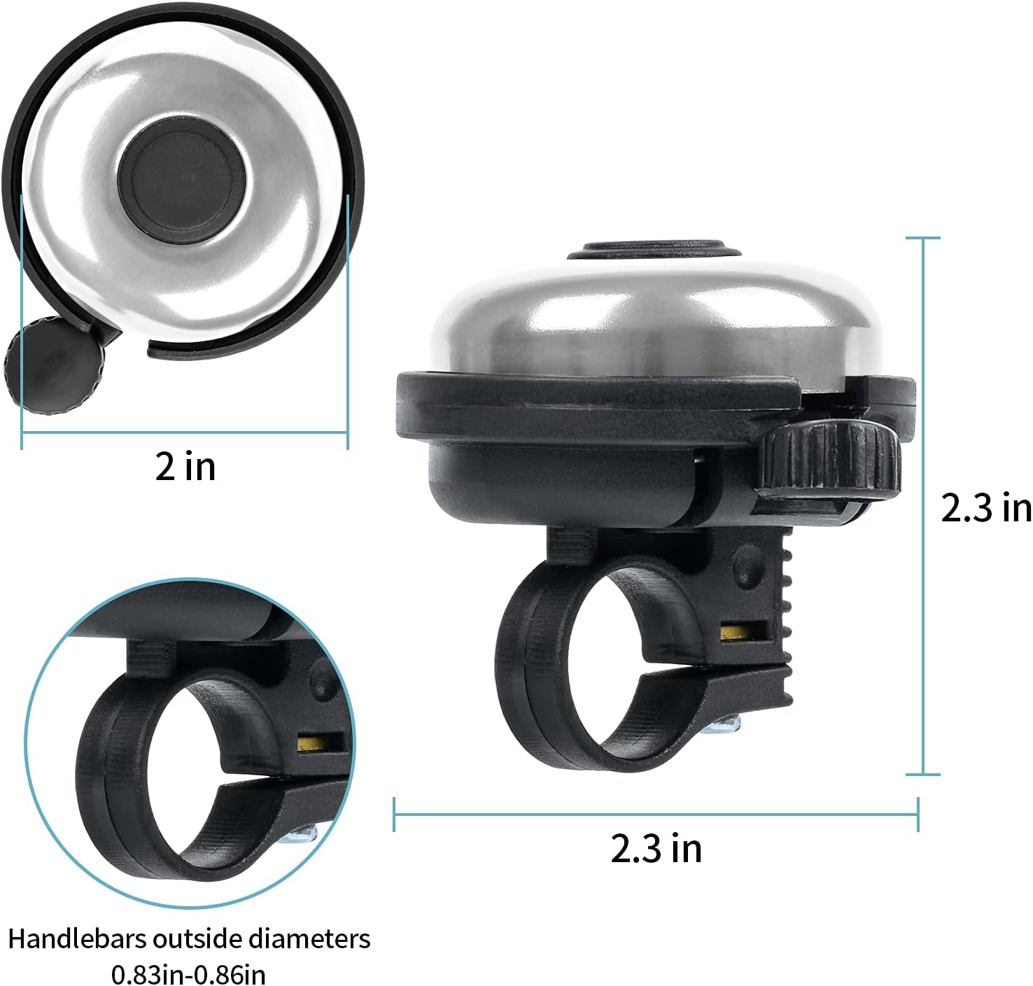 Classic Bike Bell, Aluminum Bicycle Bell, Loud Crisp Clear Sound Bicycle Bike Bell for Adults Kids