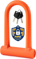 Compact U-Lock | Lightweight Silicone Coated Bike U-Lock (Orange) for Bicycle, E-Bike, Scooter, Motorcycle, Outdoor Equipments