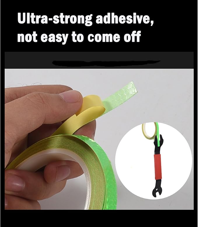5 Pack Reflective Tape Outdoor Safety Warning Lighting Sticker Waterproof Bike Reflector Tape for Bicycle Bike Car Motorcycle DIY Rim Decoration (5 Color)