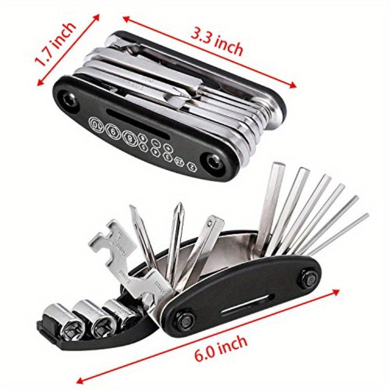 Oumers MultiFunction Bike Bicycle Cycling Mechanic Repair Kit with 3pcs Bike Tire Lever 5pcs Tyre Patches 1pc Tire Rasp Work Bag