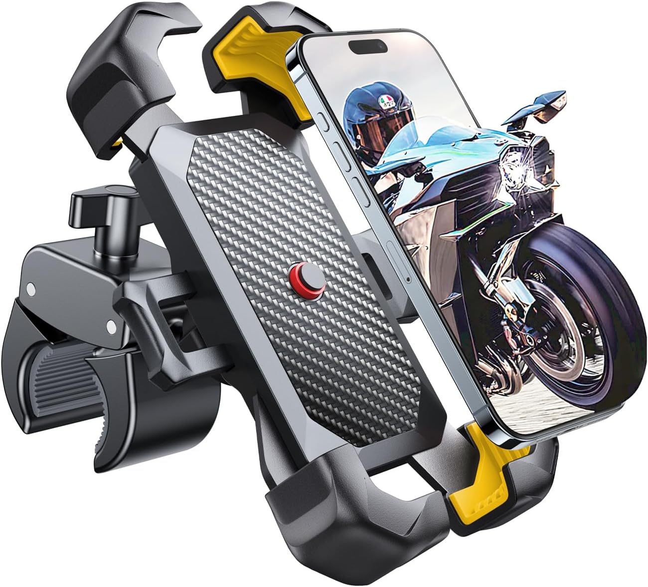 JOYROOM Motorcycle Phone Mount, 1s Auto Lock100mph Military Anti-Shake Bike Phone Holder for Bicycle, 10s Quick Install Handlebar Phone Mount, Compatible with iPhone, Samsung, All Cell Phone