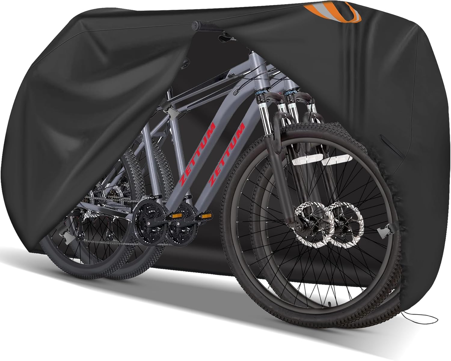 Zettum Bike Cover for 2 Bikes - 600D Bike Covers Outdoor Storage Waterproof & Heavy Duty, Bicycle Cover for 2 eBike, Mountain Bike, Road Bike, Hybrid Bike, Beach Cruiser Bike, Scooter and More