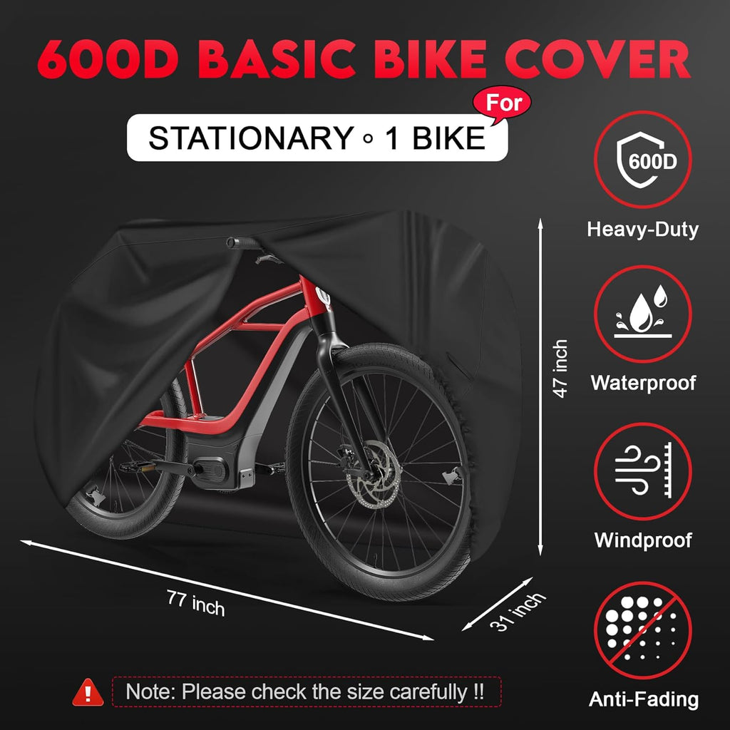 Zettum Bike Cover for 2 Bikes - 600D Bike Covers Outdoor Storage Waterproof & Heavy Duty, Bicycle Cover for 2 eBike, Mountain Bike, Road Bike, Hybrid Bike, Beach Cruiser Bike, Scooter and More