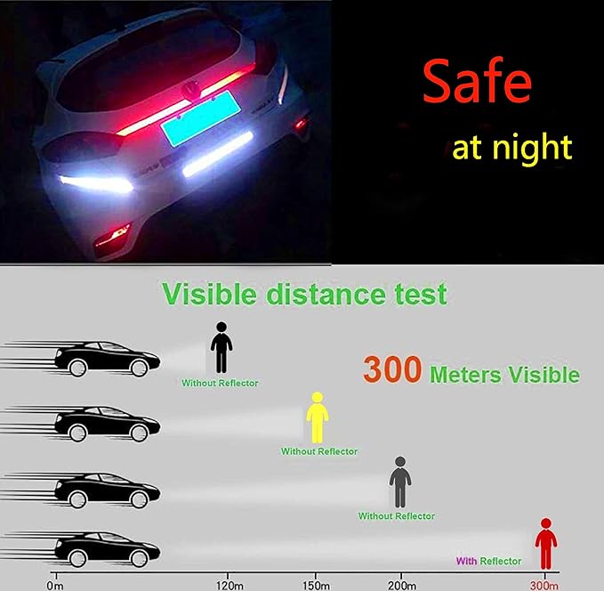 5 Pack Reflective Tape Outdoor Safety Warning Lighting Sticker Waterproof Bike Reflector Tape for Bicycle Bike Car Motorcycle DIY Rim Decoration (5 Color)