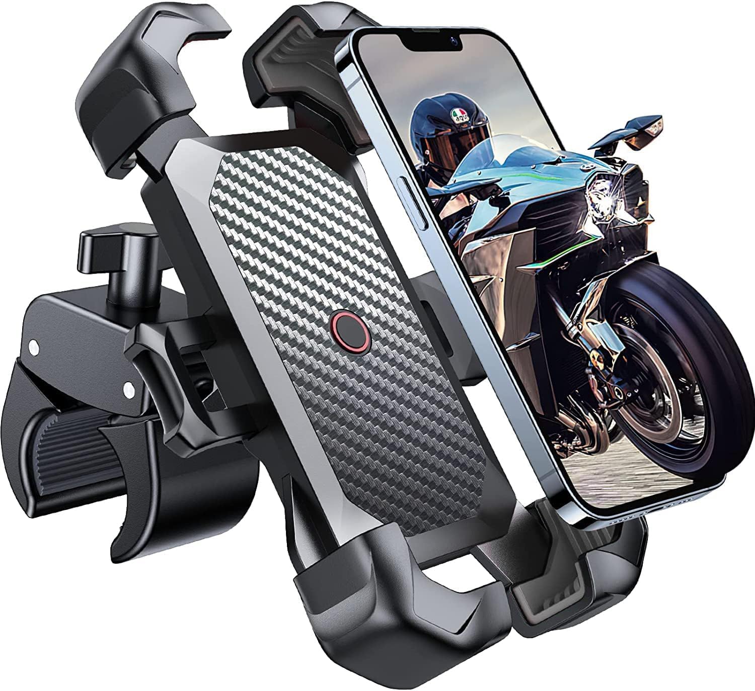 JOYROOM Motorcycle Phone Mount, 1s Auto Lock100mph Military Anti-Shake Bike Phone Holder for Bicycle, 10s Quick Install Handlebar Phone Mount, Compatible with iPhone, Samsung, All Cell Phone