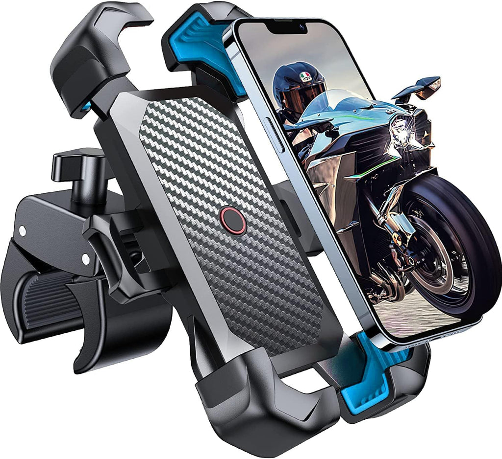 JOYROOM Motorcycle Phone Mount, 1s Auto Lock100mph Military Anti-Shake Bike Phone Holder for Bicycle, 10s Quick Install Handlebar Phone Mount, Compatible with iPhone, Samsung, All Cell Phone
