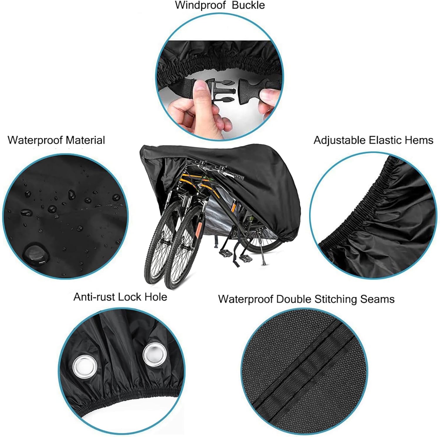 Bike Cover for 1, 2 or 3 Bikes Outdoor Waterproof Bicycle Covers 420D Heavy Duty Ripstop Material Offers Constant Protection for All Types of Bicycles All Through The 4 Seasons
