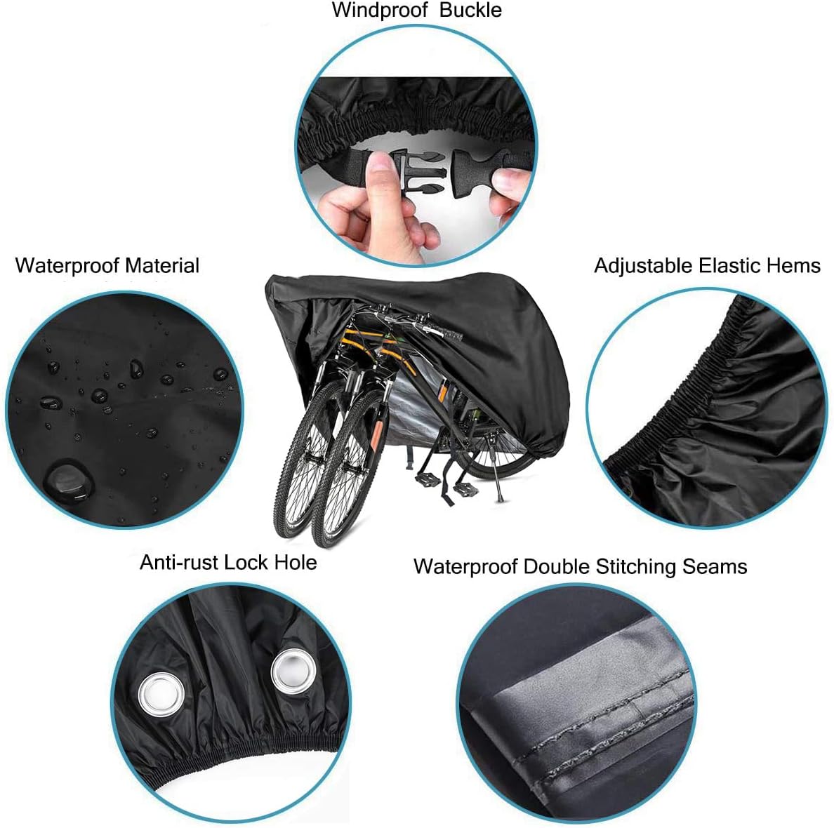 Bike Cover for 1, 2 or 3 Bikes Outdoor Waterproof Bicycle Covers 420D Heavy Duty Ripstop Material Offers Constant Protection for All Types of Bicycles All Through The 4 Seasons
