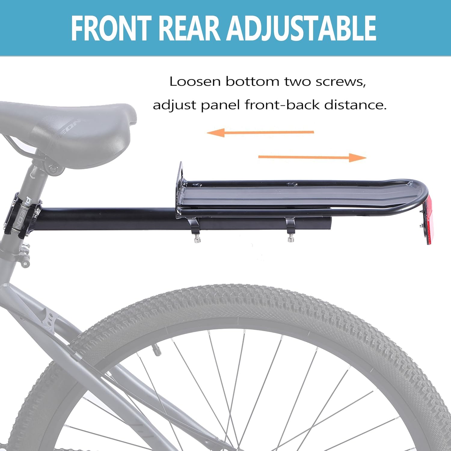 Rear Bike Rack,Bike Cargo Rack,Aluminum Alloy,Large Size Reflective,Retractable,Universal