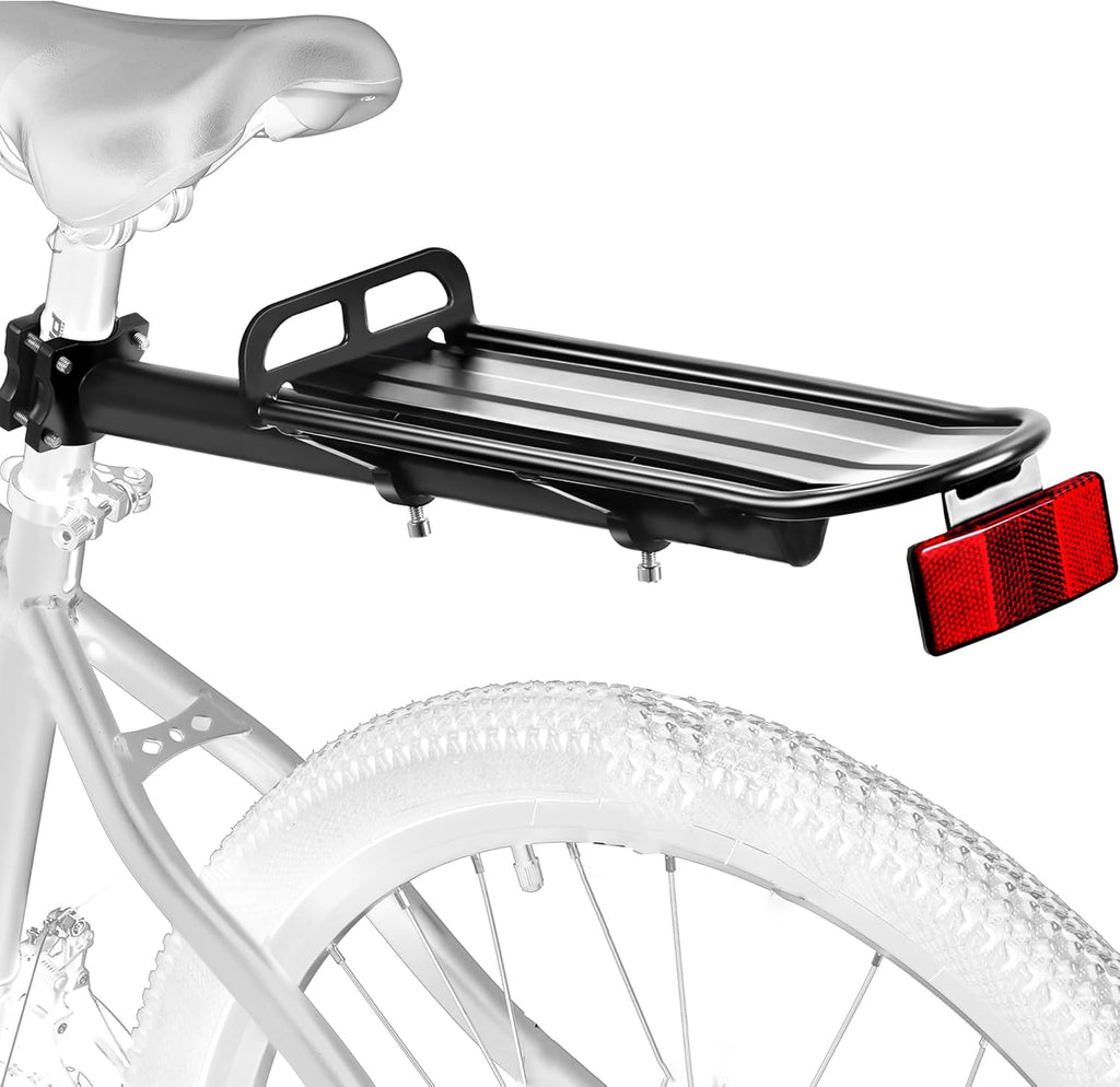 Rear Bike Rack,Bike Cargo Rack,Aluminum Alloy,Large Size Reflective,Retractable,Universal