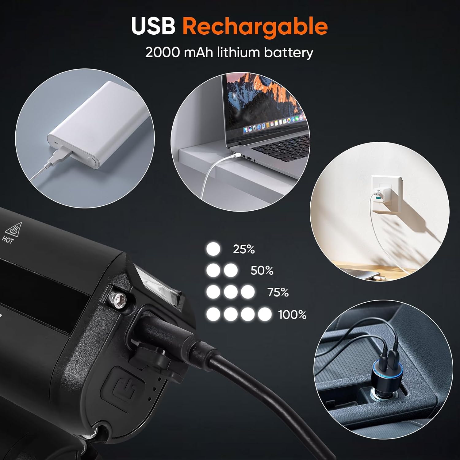 Super Bright LED Bike Light, USB Rechargeable Bicycle Headlight, Waterproof Bike Headlight, Waterproof Bike Headlight,Daytime Running Light,MTB Off-Road Cycling Commuting
