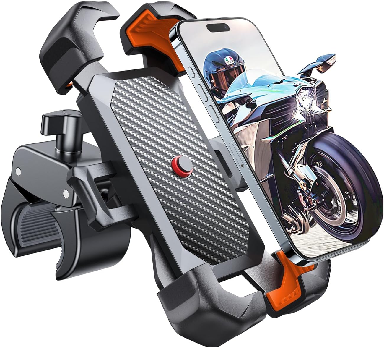 JOYROOM Motorcycle Phone Mount, 1s Auto Lock100mph Military Anti-Shake Bike Phone Holder for Bicycle, 10s Quick Install Handlebar Phone Mount, Compatible with iPhone, Samsung, All Cell Phone
