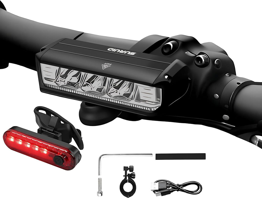 Super Bright LED Bike Light, USB Rechargeable Bicycle Headlight, Waterproof Bike Headlight, Waterproof Bike Headlight,Daytime Running Light,MTB Off-Road Cycling Commuting