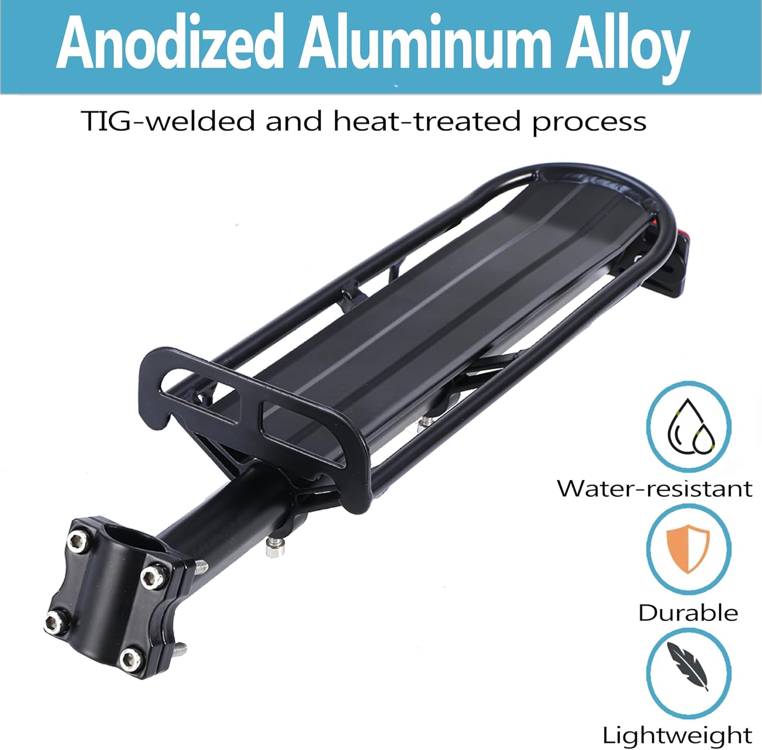 Rear Bike Rack,Bike Cargo Rack,Aluminum Alloy,Large Size Reflective,Retractable,Universal