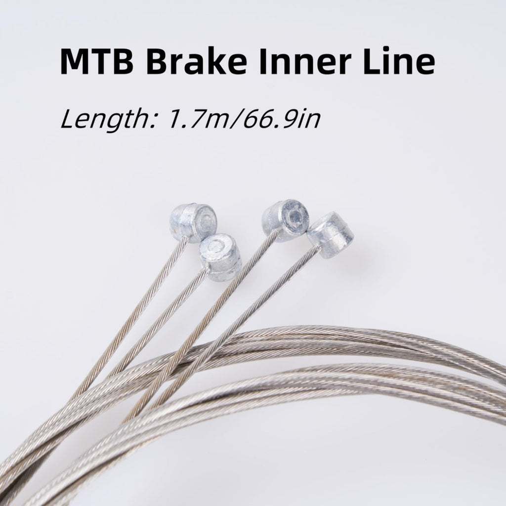 5pcs MTB Bicycle Brake Cable Set, Lead Core Inner Wire, Durable Silvery Bicycle Speed Line, with Fixed Gear Shifter for MTB and Road Bikes, The Cables Are Sturdy And Smooth for a Seamless Operation.