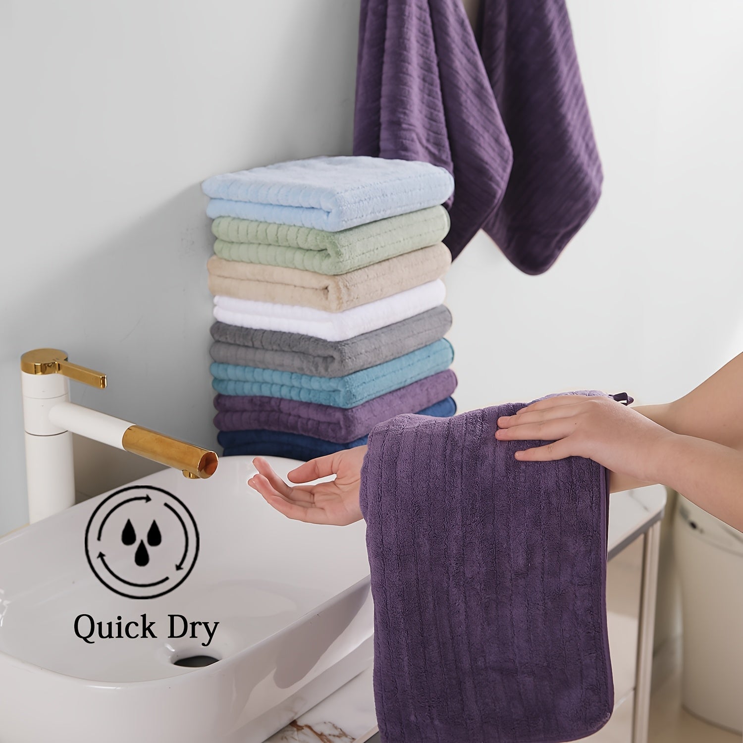24pcs Premium Hand Towel Set, Ultra Soft Light Beige-Friendly Microfiber Towel Set, Highly Absorbent Quick Dry Hand\u002FFace Towel for Bathroom Hotel And Kitchen Towel-Home Essentials And Accessories