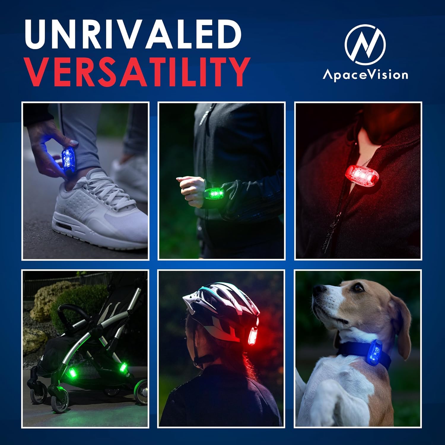 LED Safety Light (2 Pack) - Clip On Strobe/Running Lights for Runners, Dog, Bike, Walking, Boat, Kayak, Stroller and More - High Visibility Accessories for Your Reflective Gear, Bicycle