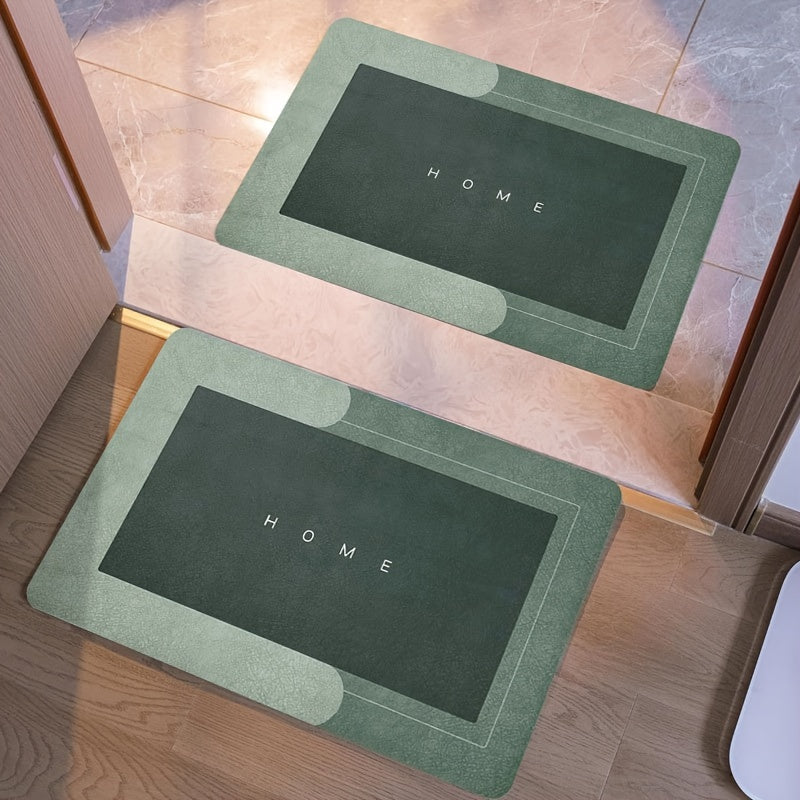 2pcs Super Soft Absorbent Non-Slip Quick Drying Bathroom Rug - Diatomaceous Earth Bath Mat, Floor Door Mat, Kitchen Door Mat, Ultra Absorbent Bathroom Mat, Excellent Water Absorption