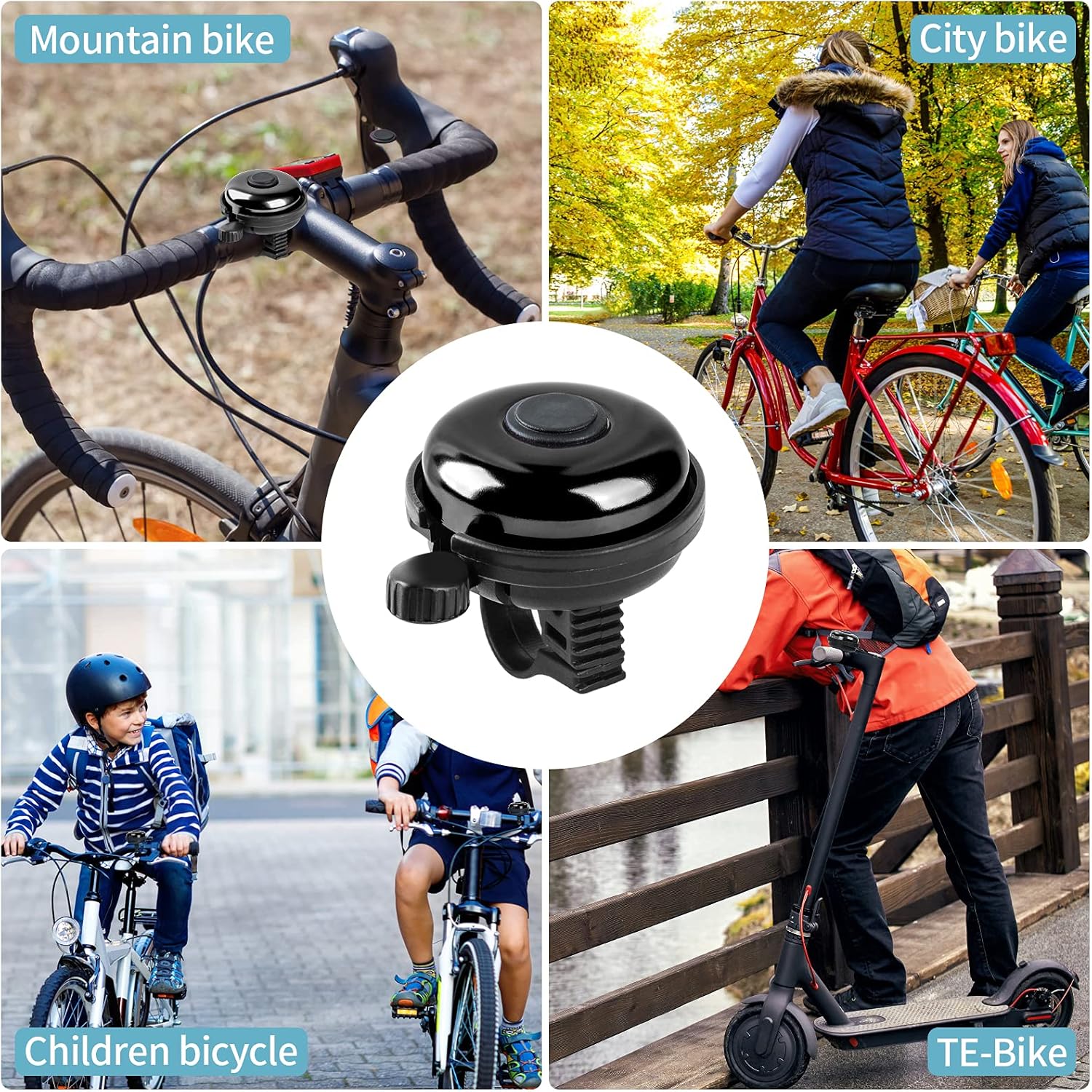 Classic Bike Bell, Aluminum Bicycle Bell, Loud Crisp Clear Sound Bicycle Bike Bell for Adults Kids