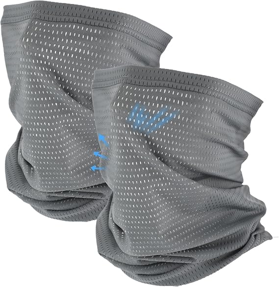 2 Pack Breathable Neck Gaiter Summer Balaclava Cooling Face Mask with Mesh Holes UV Protection Sun Scarf for Men Women