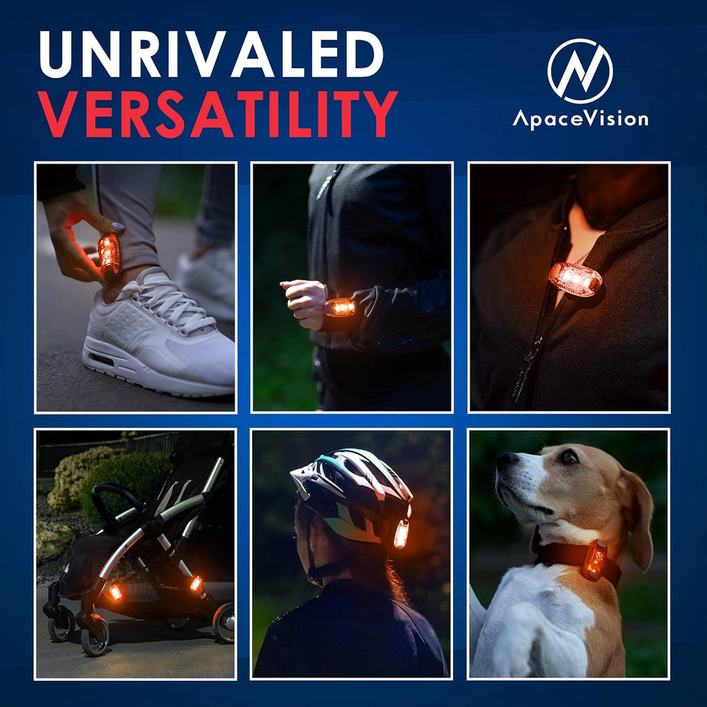 LED Safety Light (2 Pack) - Clip On Strobe/Running Lights for Runners, Dog, Bike, Walking, Boat, Kayak, Stroller and More - High Visibility Accessories for Your Reflective Gear, Bicycle
