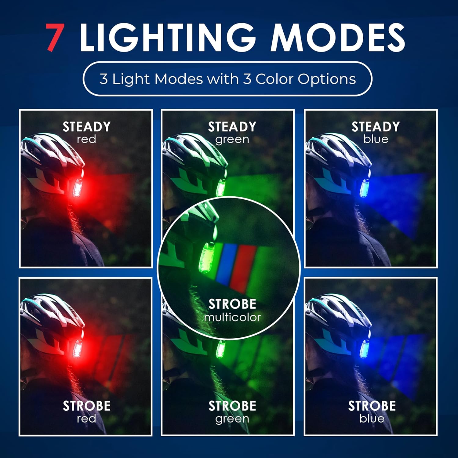 LED Safety Light (2 Pack) - Clip On Strobe/Running Lights for Runners, Dog, Bike, Walking, Boat, Kayak, Stroller and More - High Visibility Accessories for Your Reflective Gear, Bicycle