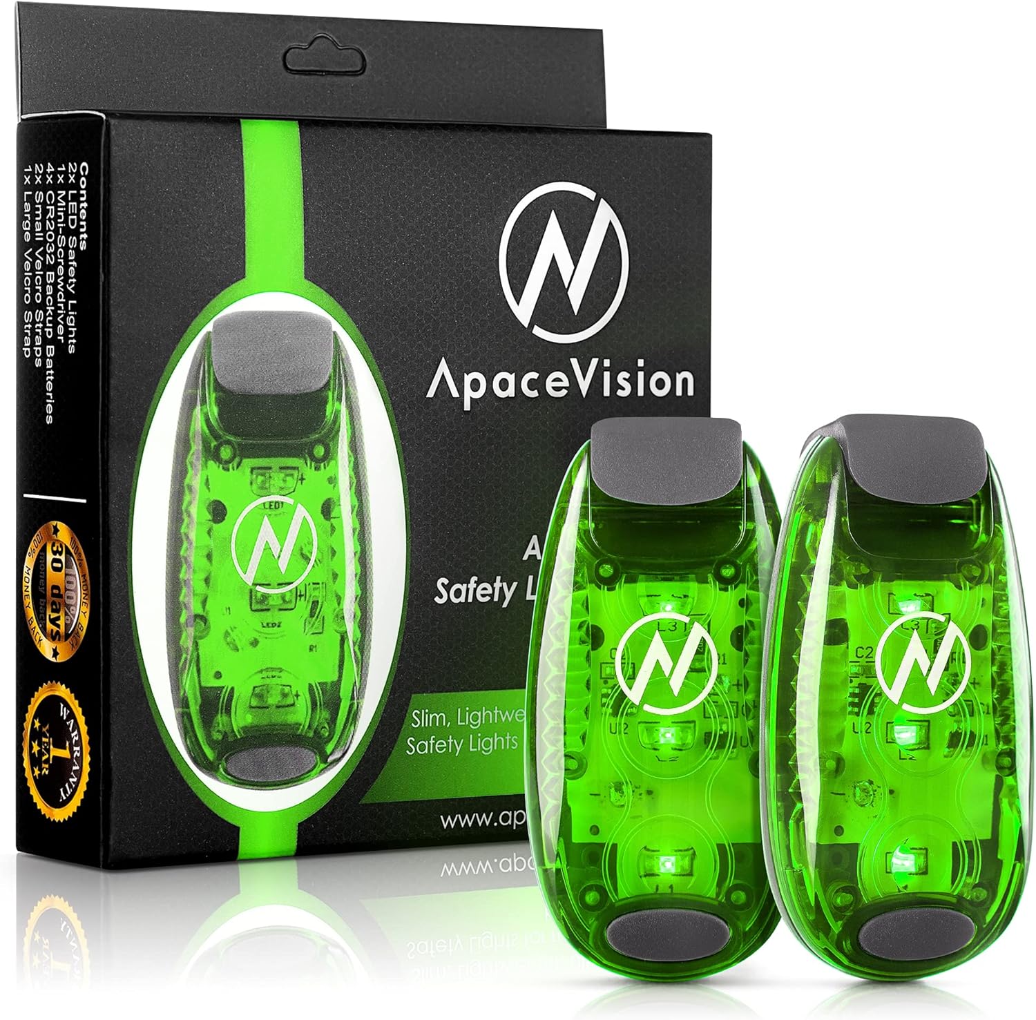 LED Safety Light (2 Pack) - Clip On Strobe/Running Lights for Runners, Dog, Bike, Walking, Boat, Kayak, Stroller and More - High Visibility Accessories for Your Reflective Gear, Bicycle
