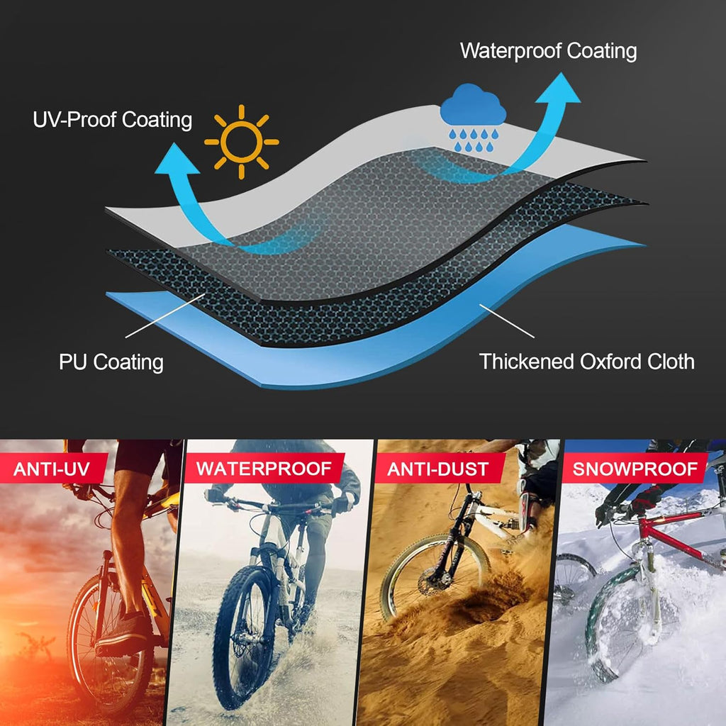 Zettum Bike Cover for 2 Bikes - 600D Bike Covers Outdoor Storage Waterproof & Heavy Duty, Bicycle Cover for 2 eBike, Mountain Bike, Road Bike, Hybrid Bike, Beach Cruiser Bike, Scooter and More