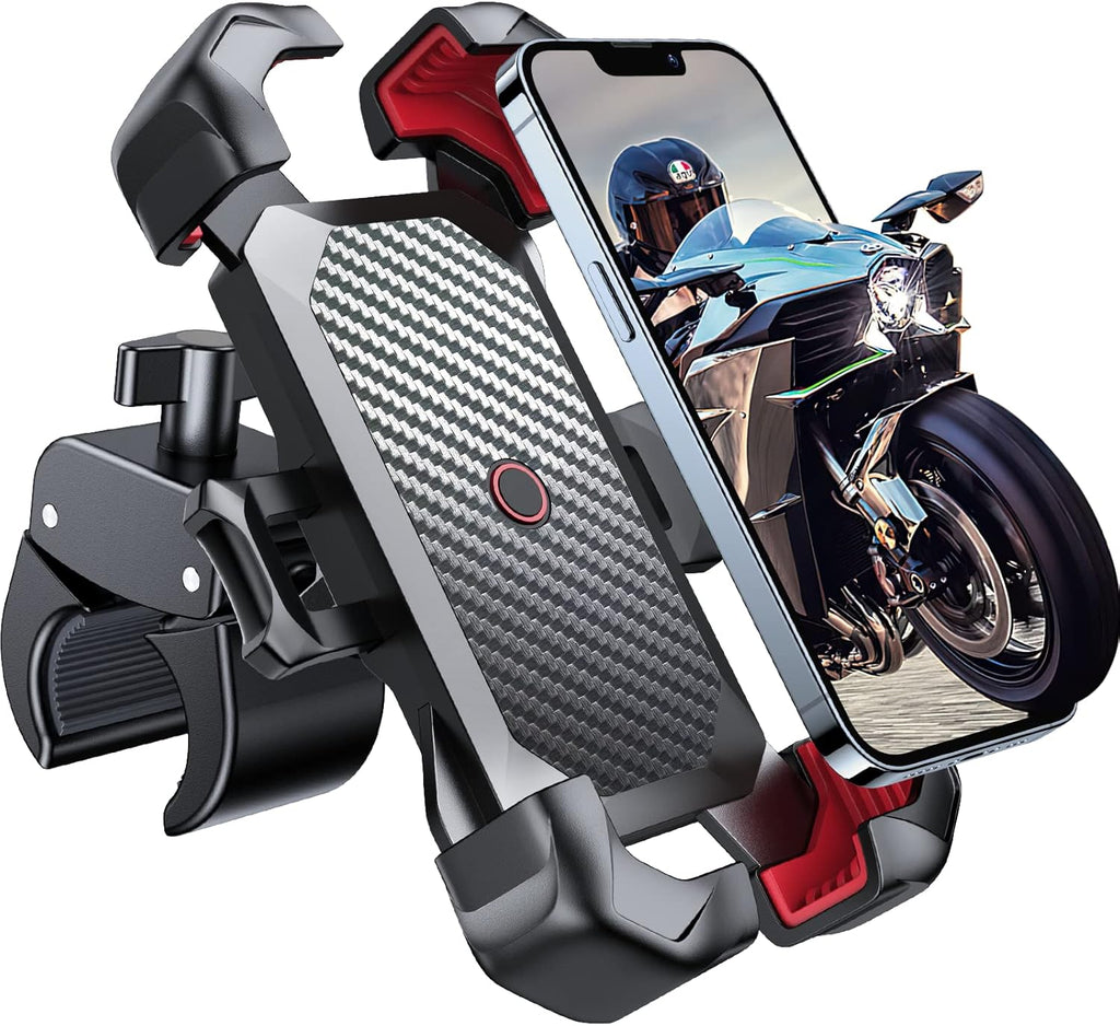 JOYROOM Motorcycle Phone Mount, 1s Auto Lock100mph Military Anti-Shake Bike Phone Holder for Bicycle, 10s Quick Install Handlebar Phone Mount, Compatible with iPhone, Samsung, All Cell Phone