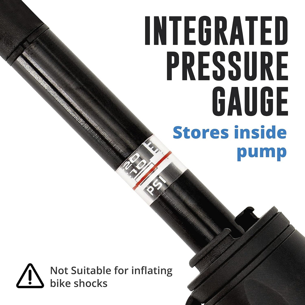 Vibrelli Mini Bike Pump - Presta & Schrader Bicycle Pump - 120 PSI Tire Pump for Road & MTB - No Valve Changing Needed