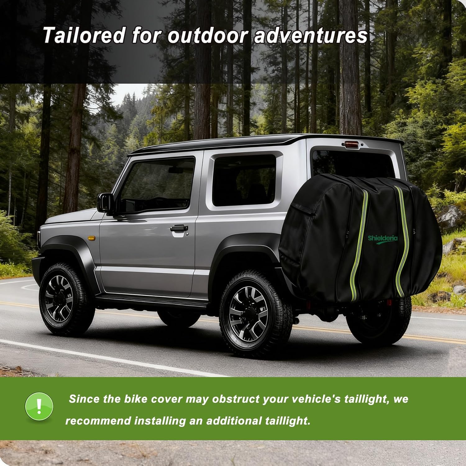 Bike Cover for Transport 2 Bikes , 600D Heavy Duty Oxford Cloth Waterproof Bicycle Rack Cover for Car Hitch with Lock Holes & Reflective Strips, Travel Storage for SUV, Truck, RV