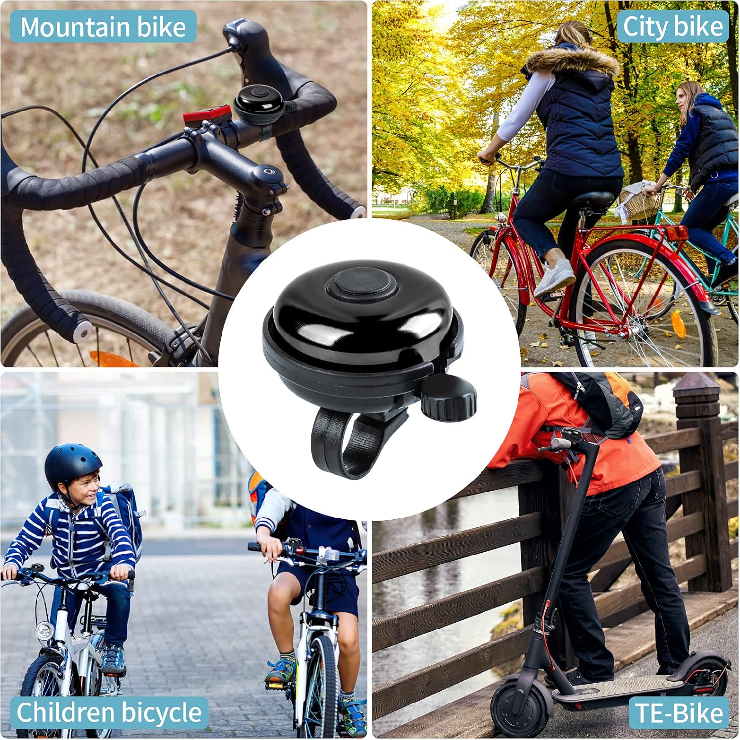 Classic Bike Bell, Aluminum Bicycle Bell, Loud Crisp Clear Sound Bicycle Bike Bell for Adults Kids