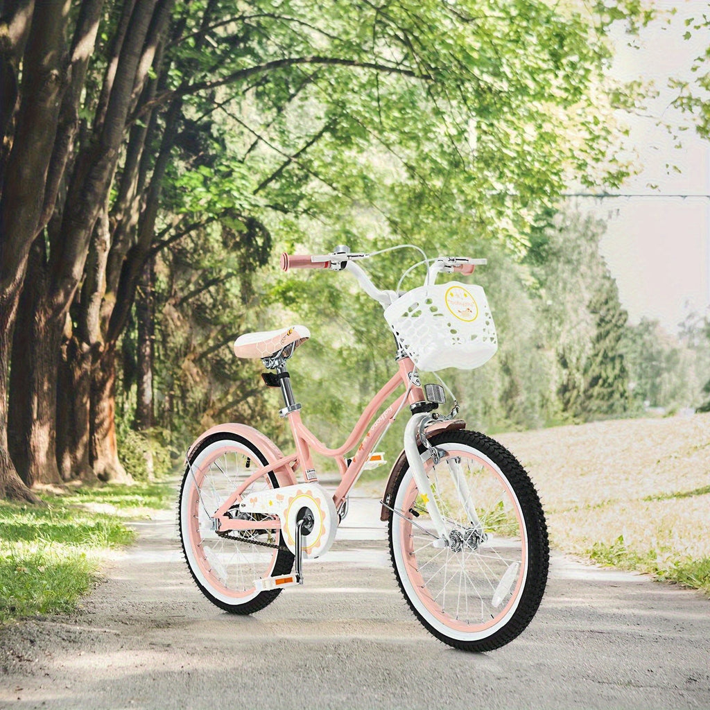 COSTWAY Babyjoy 18" Kids Bike Toddlers Freestyle Adjustable Bicycle w/ Training Wheels