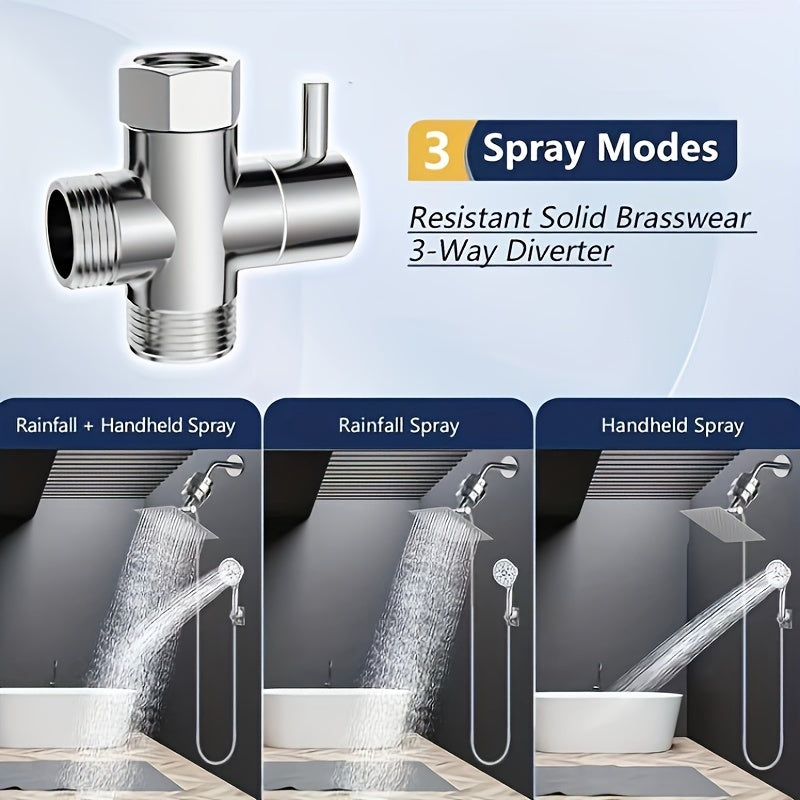 Filter Shower Head Handheld Sprayer 20cm\u002F8-inch Stainless Steel Rainfall with 7 Water Flow Modes, 59ft\u002F1.5m Stainless Hose Suitable for Pet Bathing Multi-Layer Filtration Device